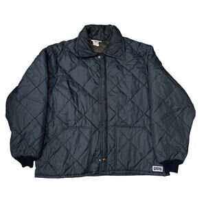 Vintage 70s Big Smith Quilted Work Jacket Mens XXL Snap Ideal Zip Liner Navy
